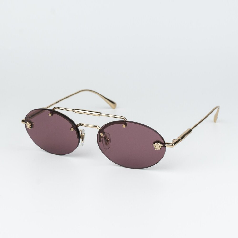 Versace Men Sunglasses Gold Violet Pilot VE2295 1252/1A NEW AUTHENTIC